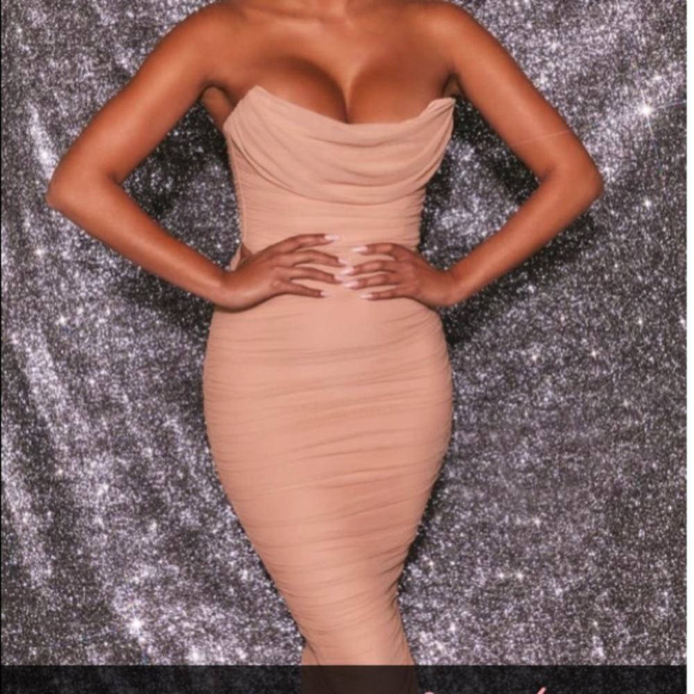 Bandeau Ruched Midaxi Dress